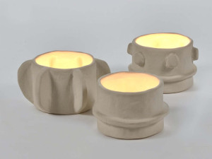 Набор из 3 каменных подсвечников