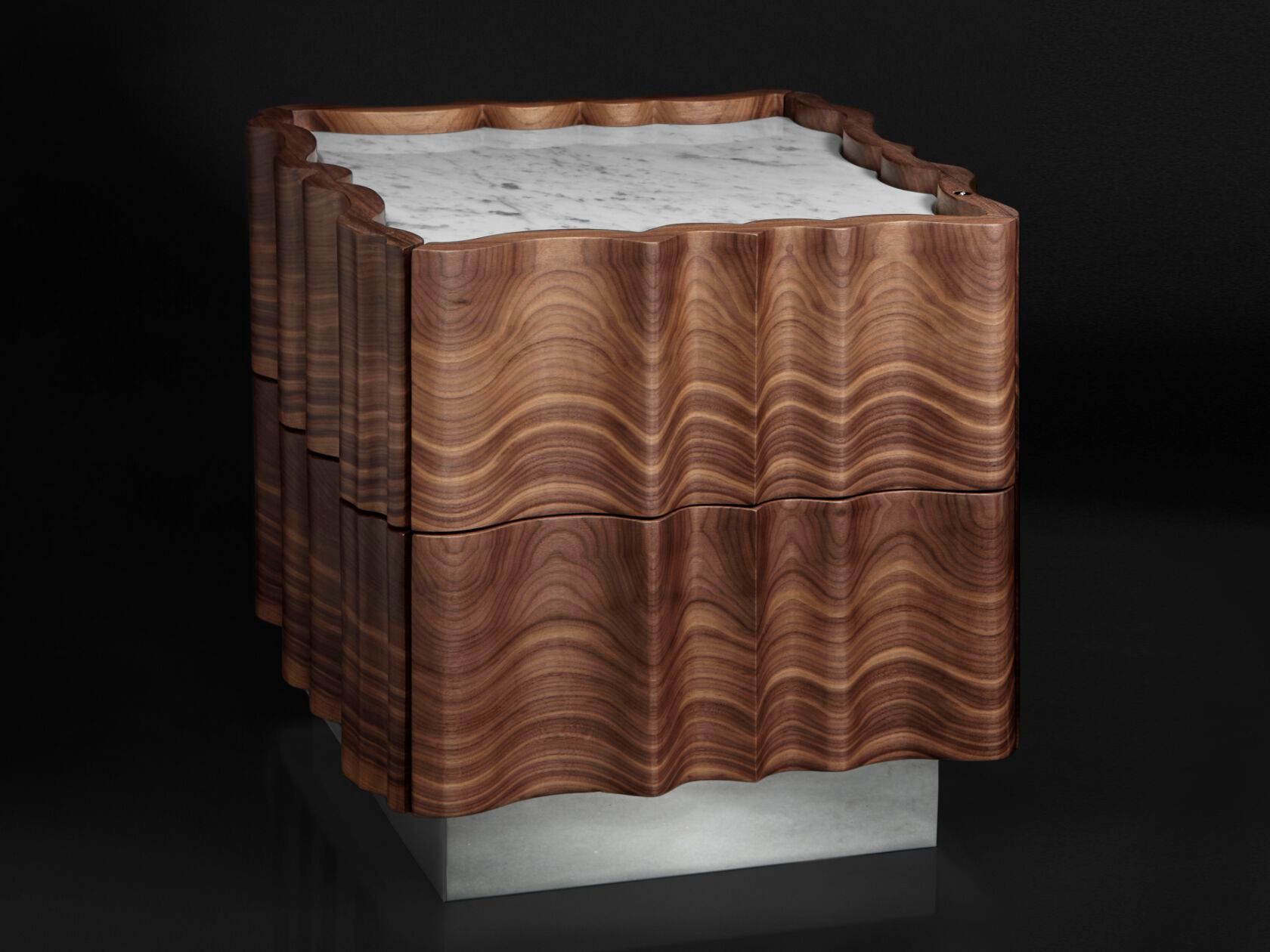 Квадратная прикроватная тумбочка из грецкого ореха с ящиками Il Pezzo Mancante часть 2 ARCH-00031046 - Вид №1