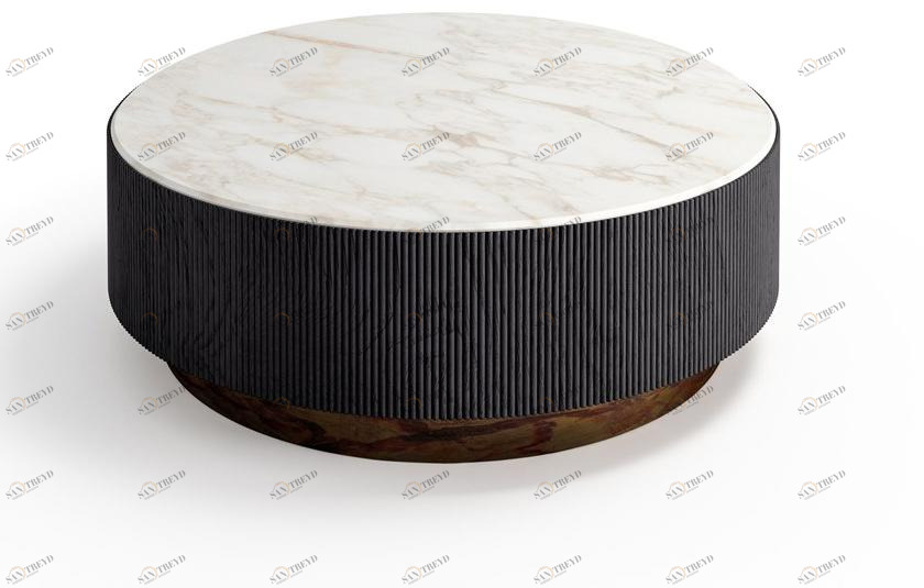 Gallotti&Radice Журнальный столик из массива дерева с мраморной или кожаной столешницей sun-id-1412733