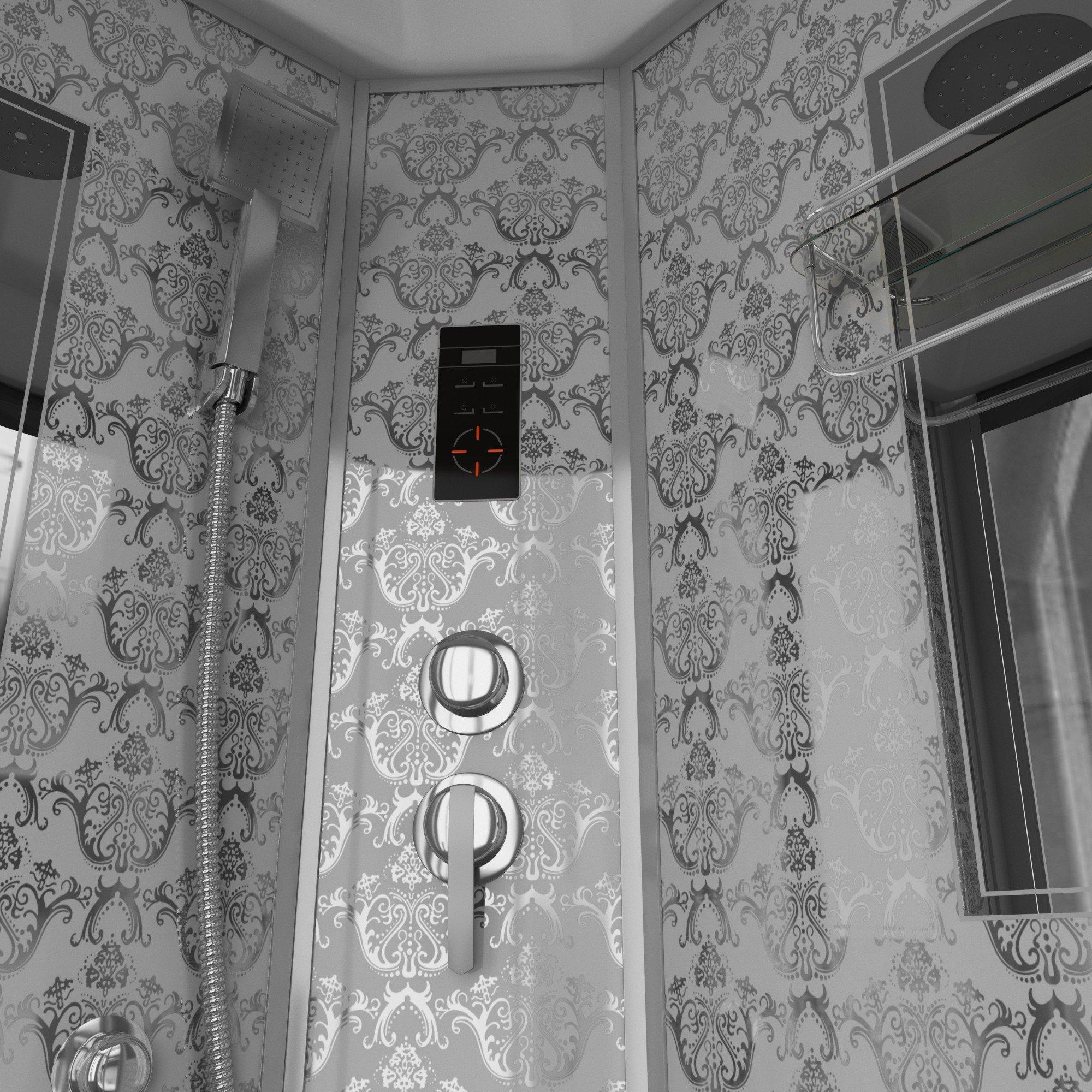 Душевая кабина NG-7715W (900x900х2150) низкий поддон стенки БЕЛЫЕ Niagara Luxe - Вид №2