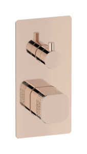 Прогрессивный настенный смеситель для душа на 2 потребителя. WE ARE IB eo310rs_2 Rose Gold Elio