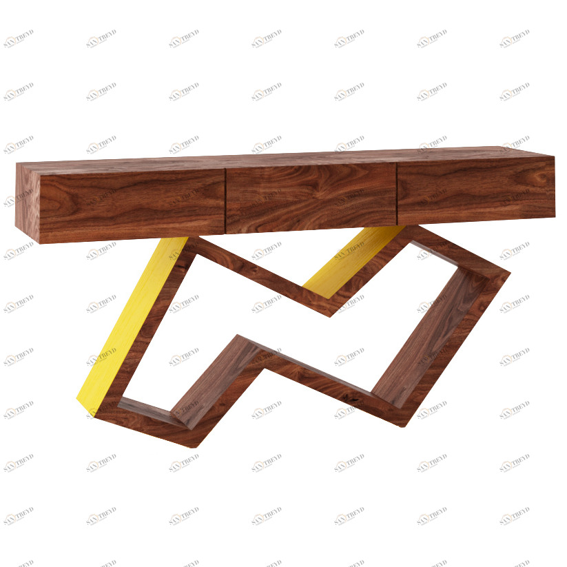 Консоль деревянная с фигурным основанием "Апофеоз" ODINGENIY  178417 Коричневый 