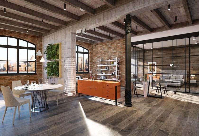 Barel Настенный книжный шкаф из фанерованного дерева и железа sun-id-1348525 - Вид №1