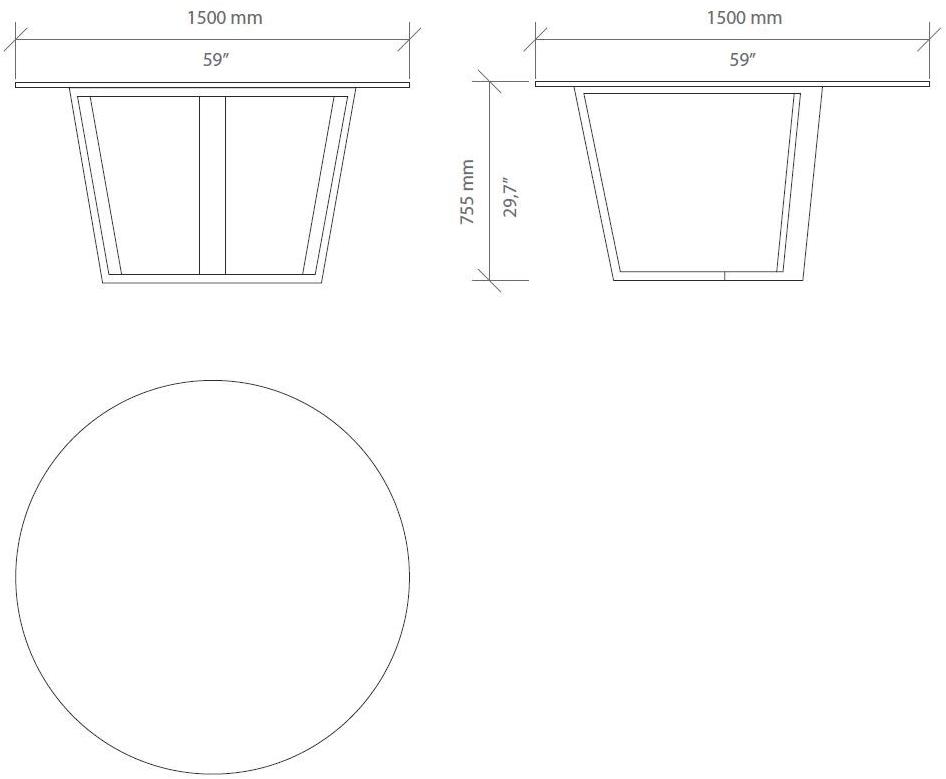 PRADDY Круглый обеденный стол из темного мрамора emperador Yarkon Tr041 - Вид №4
