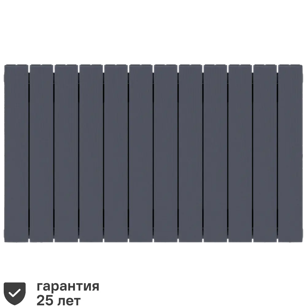 Радиатор секционный Rifar Supremo S50012RAL7012 500/90 12 секций боковое подключение биметалл серый 82560827 STLM-2057257