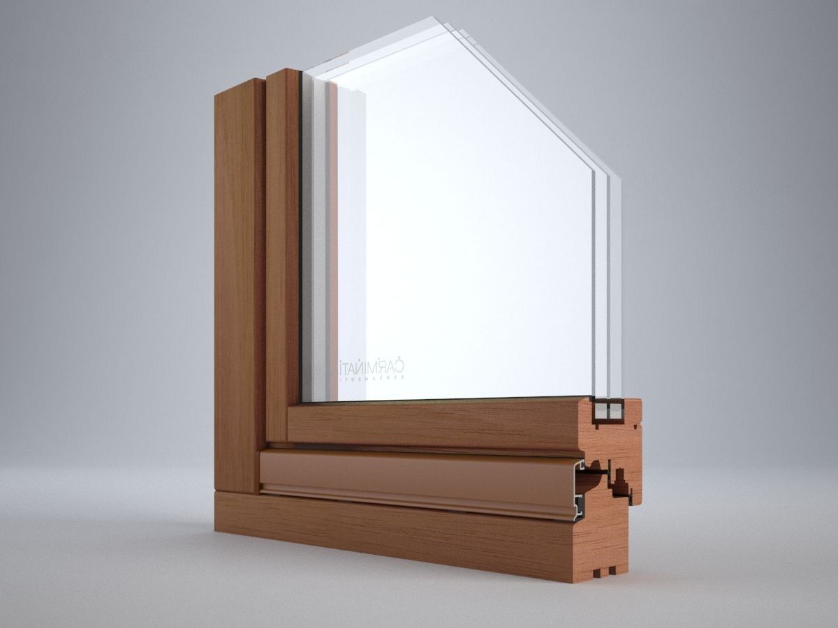 Деревянная распашная оконная дверь с тройным остеклением Carminati Klima 92 ARCH-00054228 - Вид №7