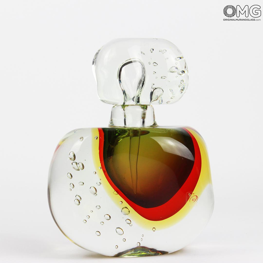 1707 ORIGINALMURANOGLASS Флакон с пробкой Зеленая Лагуна - соммерсо - муранское стекло 20 см  - Вид №1