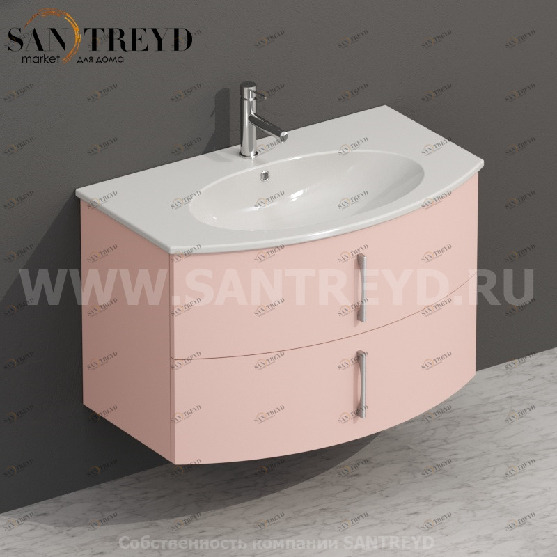 MDMC80Y141 Тумба с двумя ящиками 78 см розовая Globo 4ALL Италия Ceramica Globo