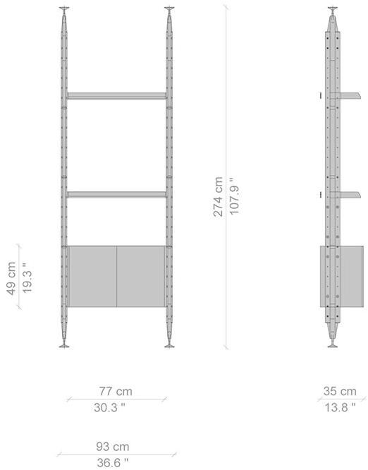 Cassina Стеллаж деревянный с креплением от пола к потолку sun-id-1470103 - Вид №5