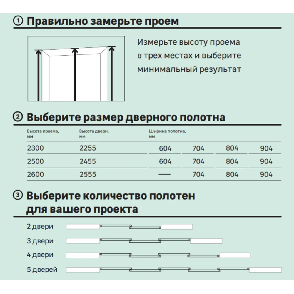 Дверь-купе Spaceo 2555х904 мм, высота проема 2600 мм, зеркало STLM-2045355 - Вид №4