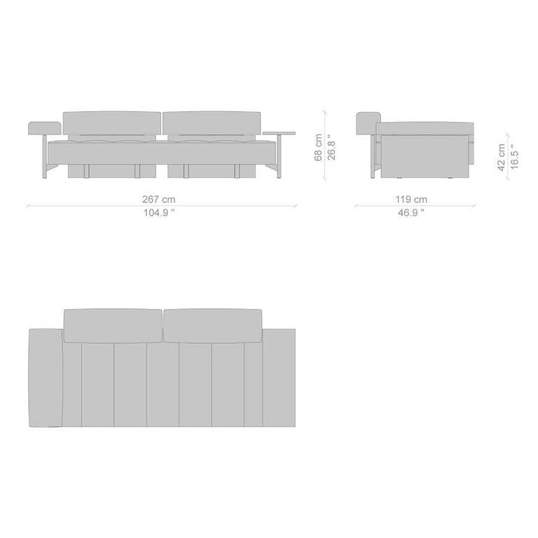 3-местный тканевый садовый диван CASSINA Sail Out ARCH-00064923 - Вид №3