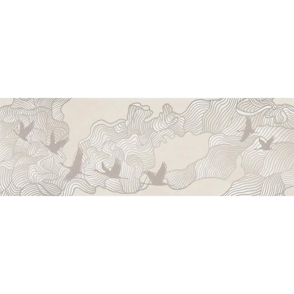 Декор настенный LB Ceramics Юген 20x60 см матовый цвет бежевый журавли STLM-2019433