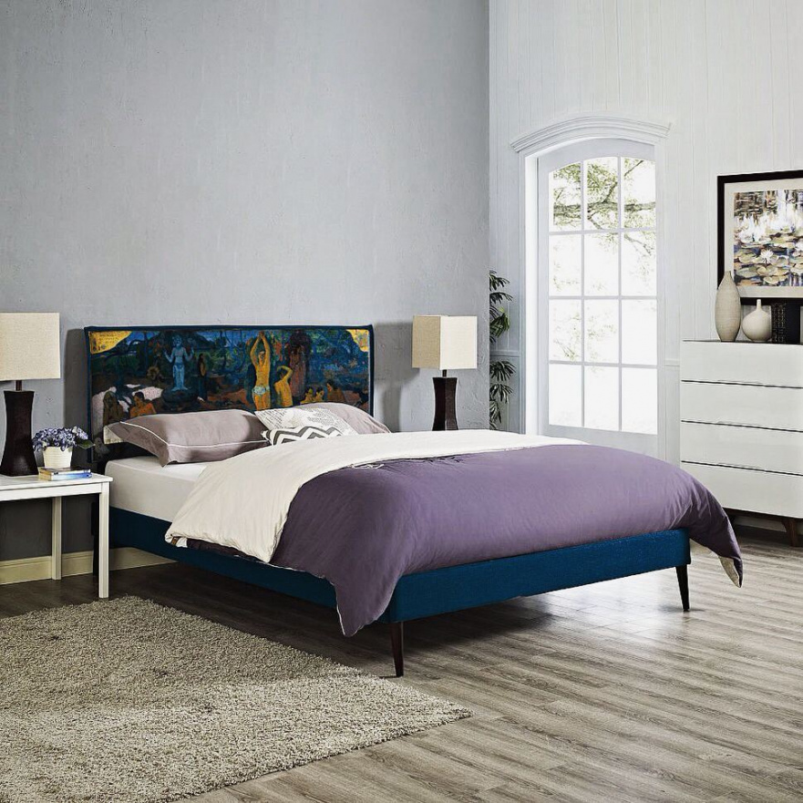 Кровать полутораспальная 140х190 синяя Orleans ICON DESIGNE ДИЗАЙНЕРСКИЕ 096842 Разноцветный;синий  - Вид №5