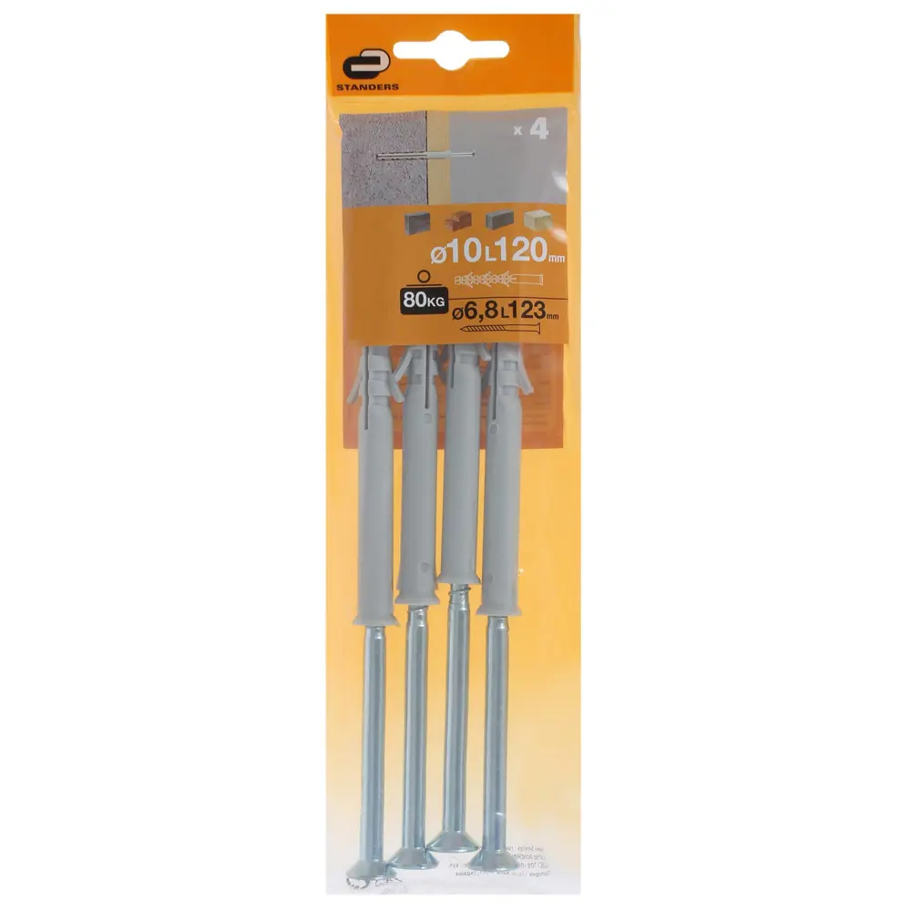 Дюбель-гвоздь потайной Standers 10x120 мм, нейлон, 4 шт. 81944736 STLM-2160339  - Вид №3