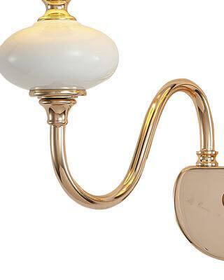 Бра с белыми абажурами белое "Макей" 1031/2W-GD-WT LUMIEN HALL МАКЕЙ 00-3931603 Белый  - Вид №3