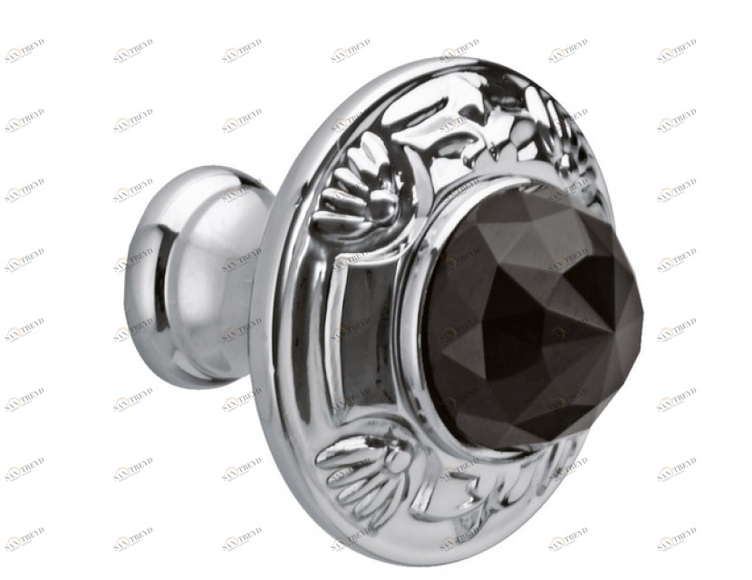 0Z5747.BN0.62 Ручка корпуса диаметром 38 мм с черным кристаллом Swarovski Сатин никель Mestre 