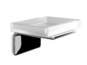 Настенная мыльница из нержавеющей стали и стекла