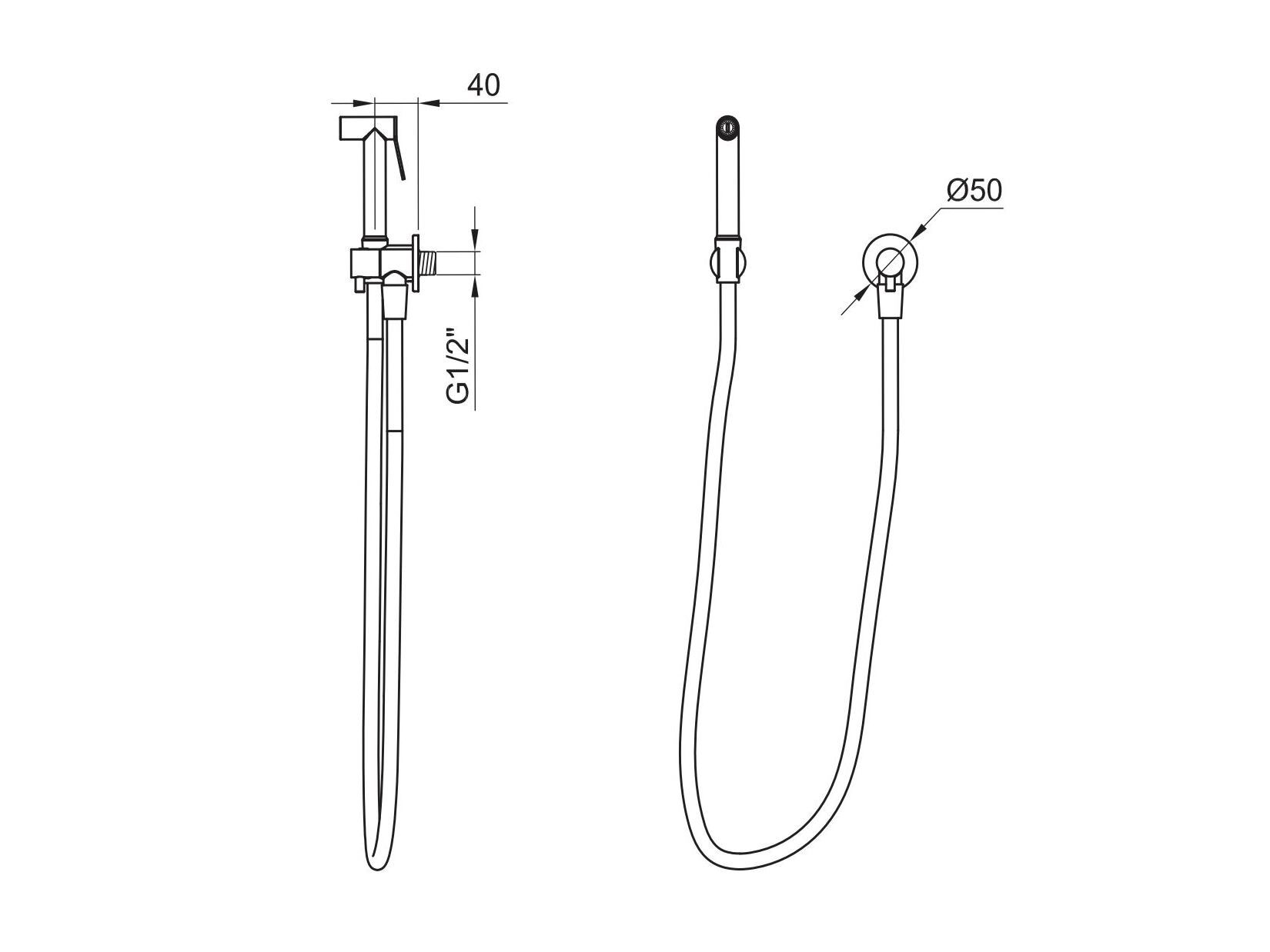 Настенный ручной душ из нержавеющей стали с гибким JEE-O Slimline ARCH-00130569 - Вид №5