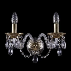 Бра Bohemia Ivele 1600/2/G BOHEMIA IVELE СВЕЧА 077388 Золото;прозрачный