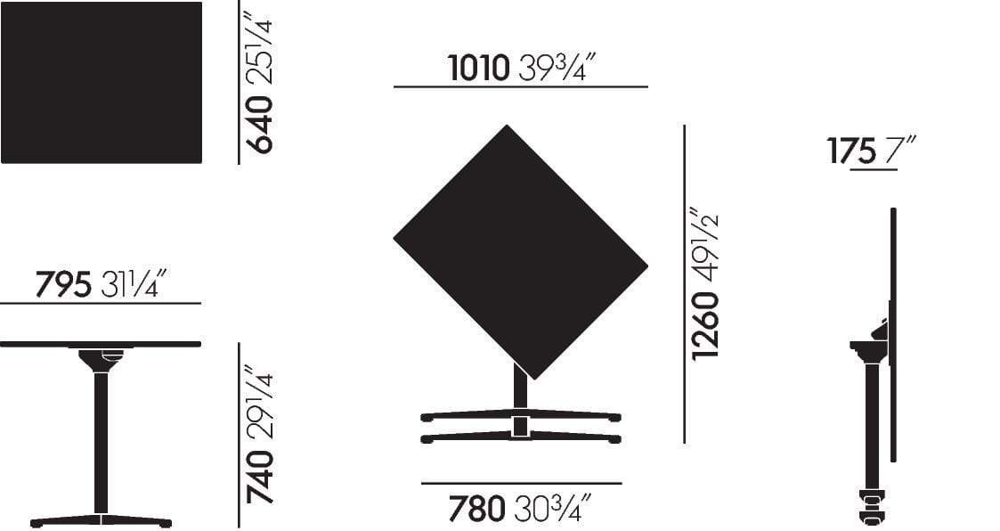 Прямоугольный стол с меламиновой столешницей VITRA Super Fold Table ARCH-00036880 - Вид №11