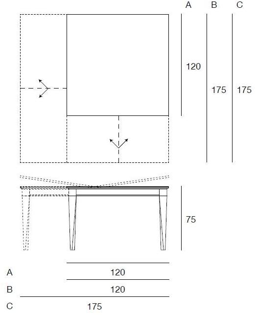 Pacini & Cappellini Квадратный раздвижной стол для гостиной  5482  - Вид №5