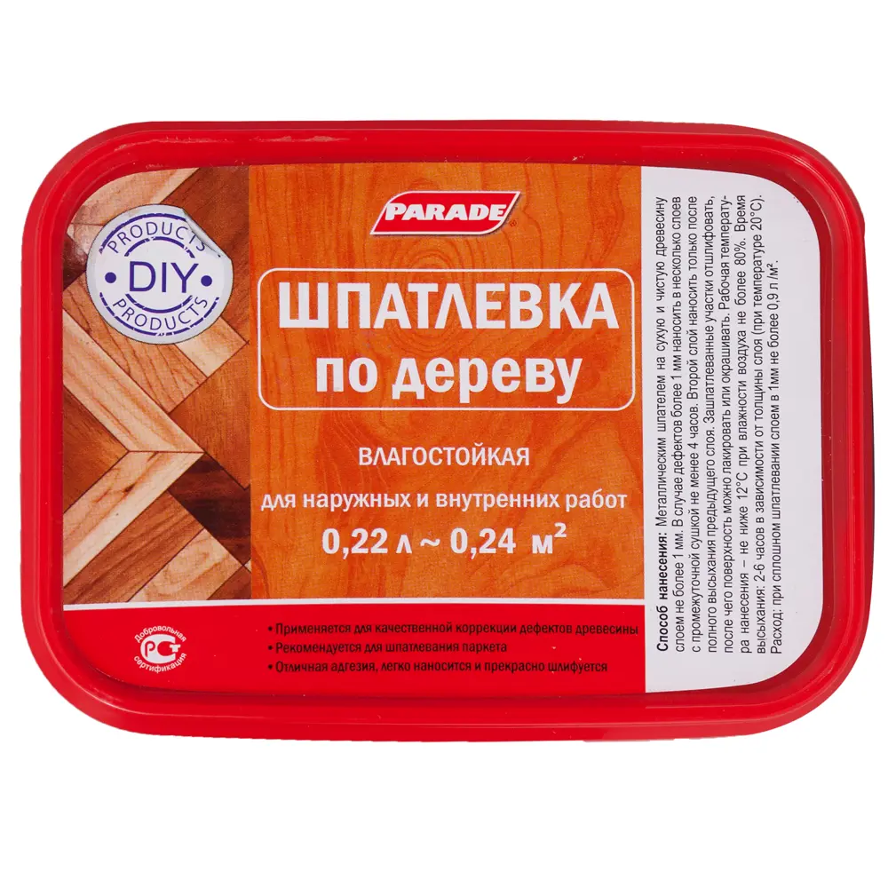 Шпаклёвка по дереву Parade цвета махагон 0.4 кг 12412352 STLM-2199748 Santreyd  - Вид №1