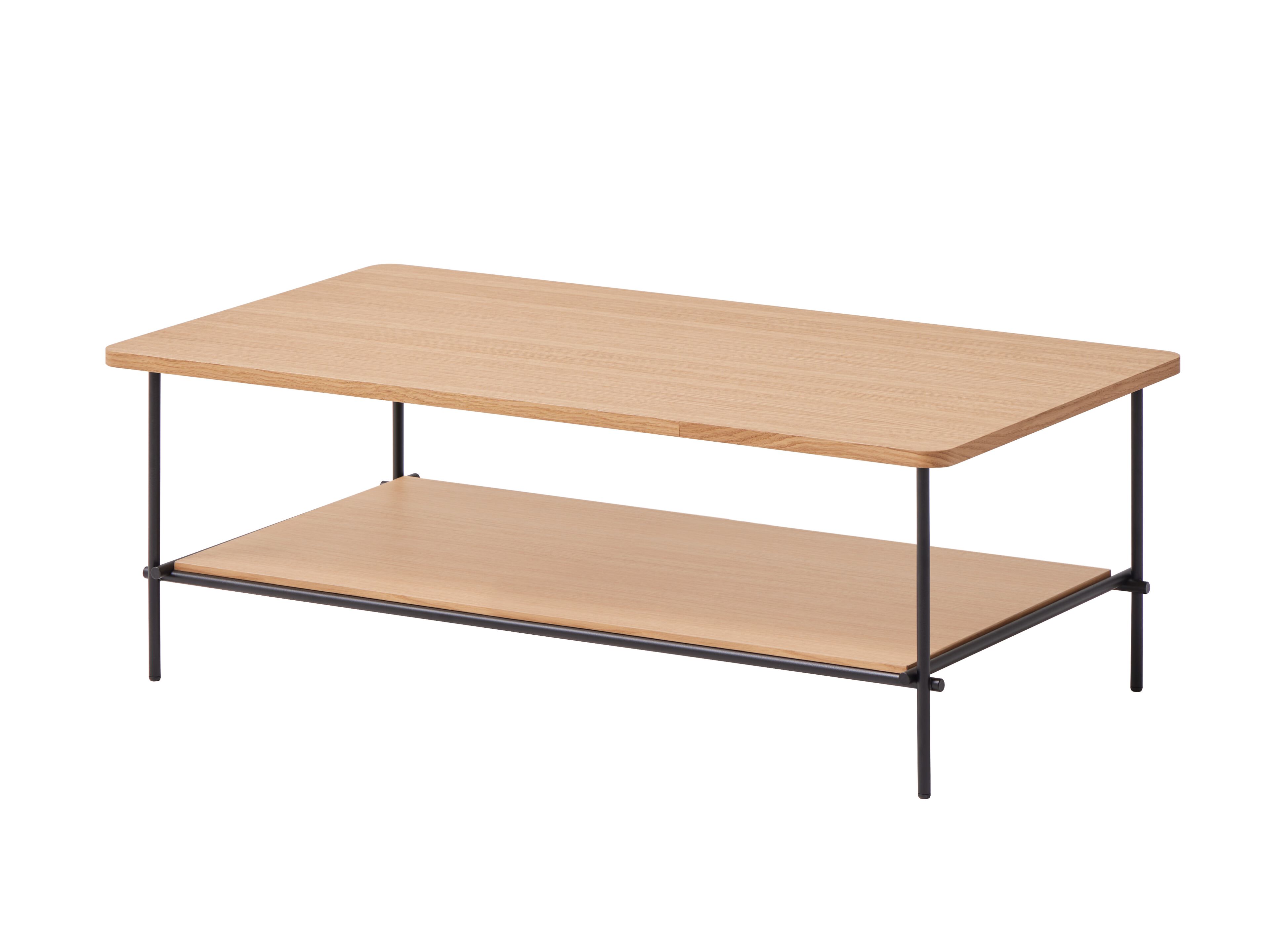 Металлический низкий прямоугольный журнальный столик с деревянной столешницей INCLASS Nuc ARCH-00055233 - Вид №1