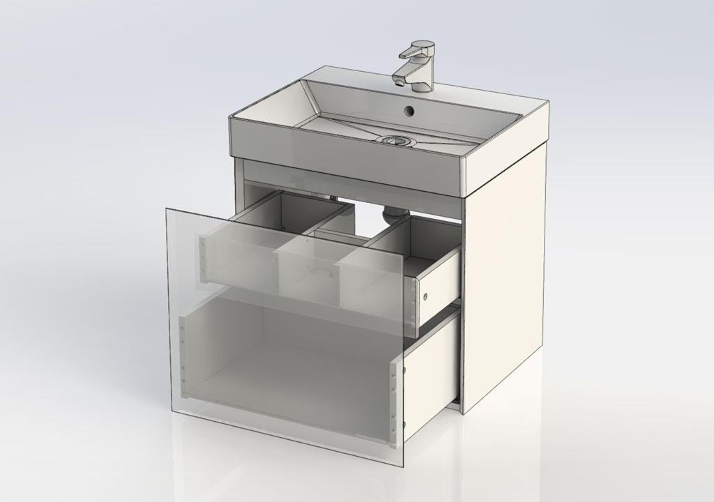 Тумба с раковиной Aquanet Нью-Йорк 60 орех 0020394500198206 - Вид №4