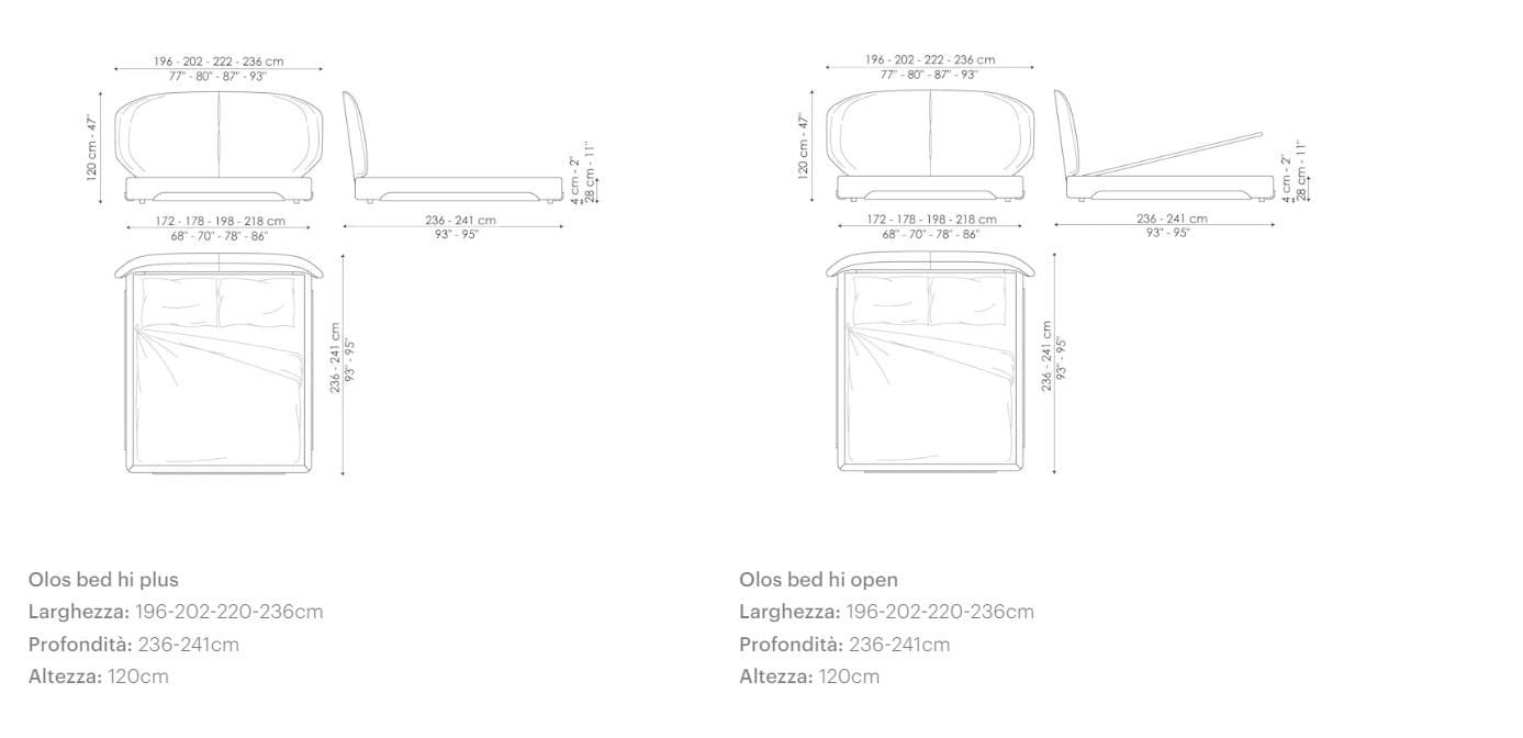 Двуспальная мягкая кровать из ткани BONALDO Olos ARCH-00043469 - Вид №9