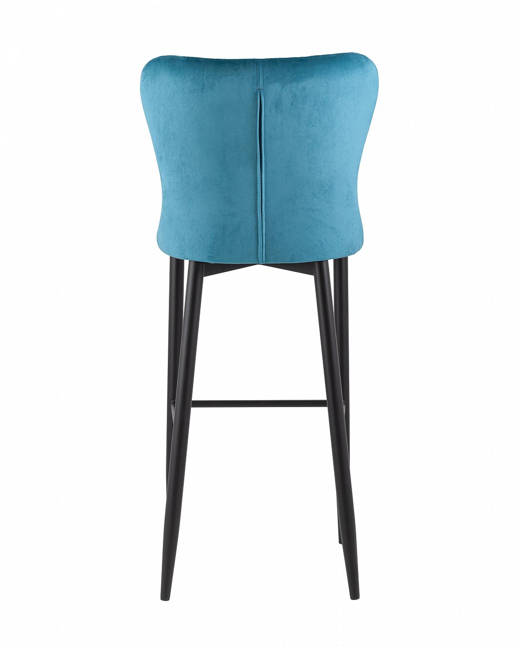 Полубарный стул с мягкой спинкой темно-бирюзовый с черными металлическими ножками "Лилиан" STOOL GROUP  00-3881785 Синий  - Вид №3