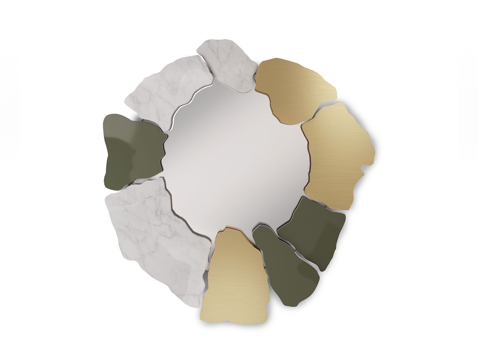 Зеркало с лакированной рамкой из каррарского мрамора и латуни Ginger & Jagger Earth to Earth ARCH-00018574