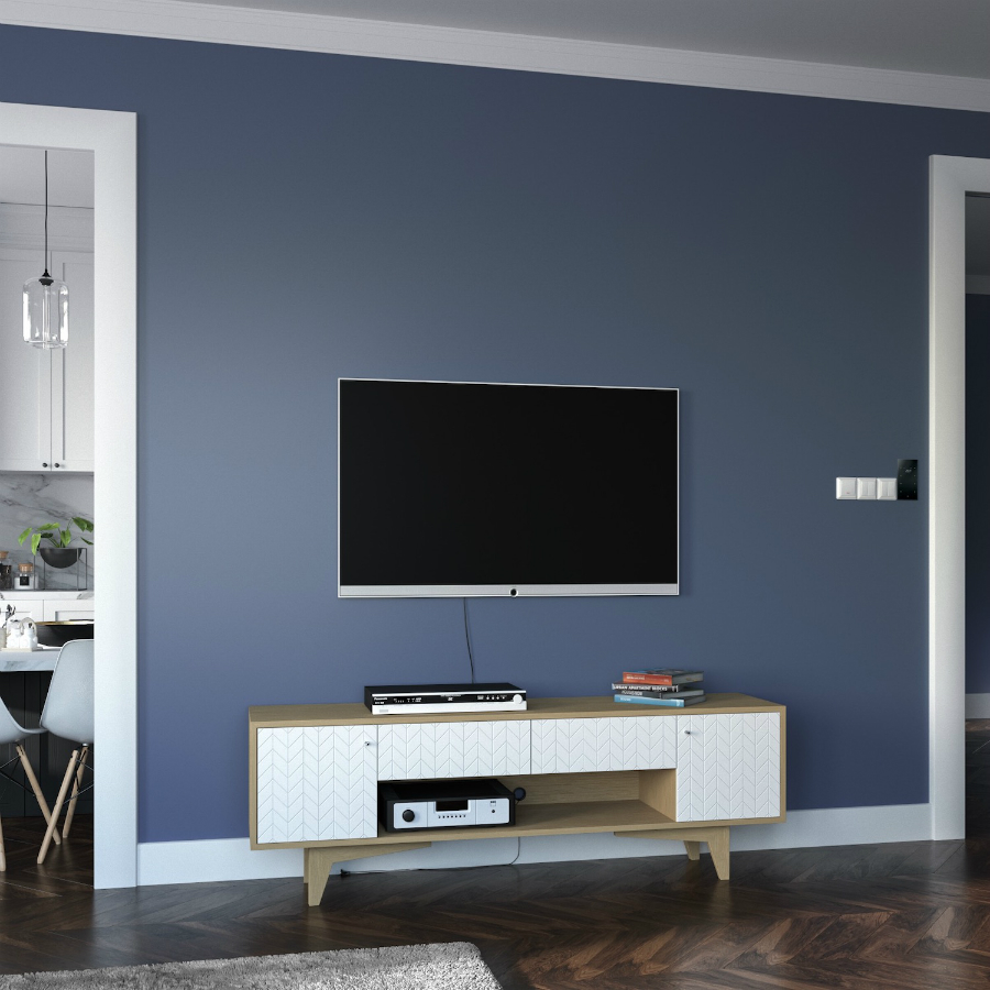 Тумба под ТВ Telly дуб, рисунок елка BraginDesign BR0270Б - Вид №1