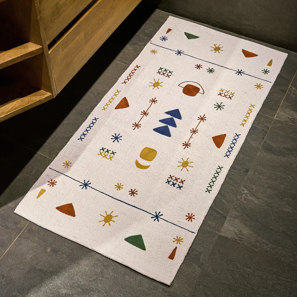 Коврик для ванной Moroshka Kira 60x120 см цвет белый желтый STLM-2166213 - Вид №2