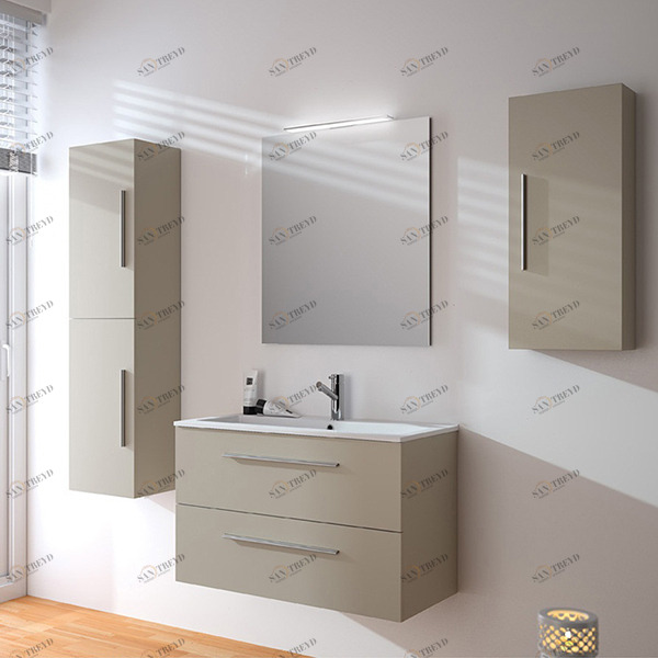 КОМПЛЕКТ МЕБЕЛИ FUSSION CHROME 90 СМ GLOSS TAUPE SALGAR 23304