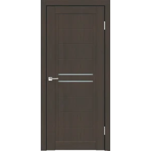Дверь межкомнатная со стеклом Некст 2 70x200 см ПВХ цвет черное дерево с замком и петлями