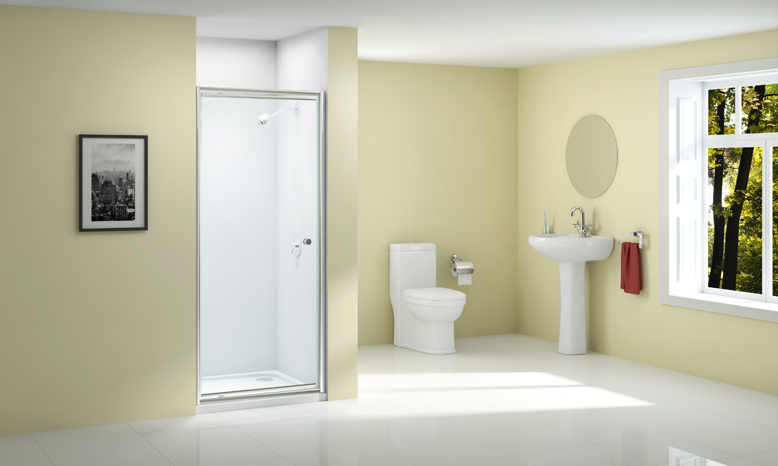 Дверь душевая для установки с боковой панелью A1206D0 Merlyn Ionic Хромированный  - Вид №1