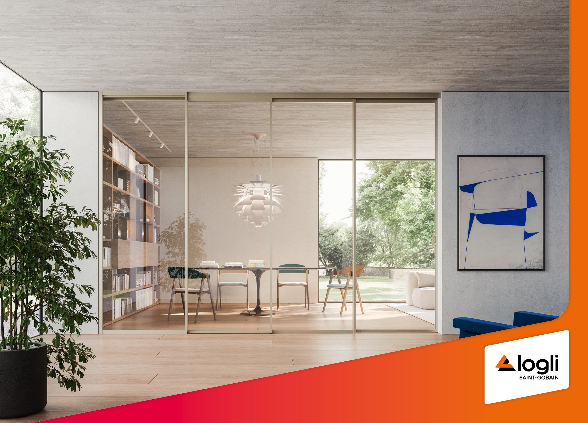 Алюминиевая и стеклянная дверь Saint-Gobain - Logli LM ARCH-00019632 - Вид №1