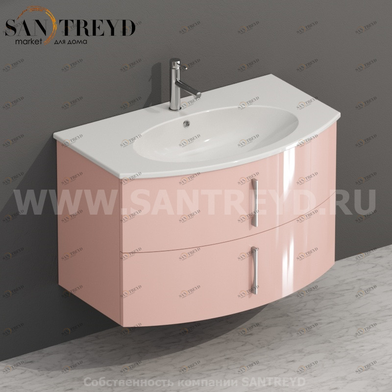 MDMC80Y142 Тумба с двумя ящиками 78 см розовая Globo 4ALL Италия Ceramica Globo