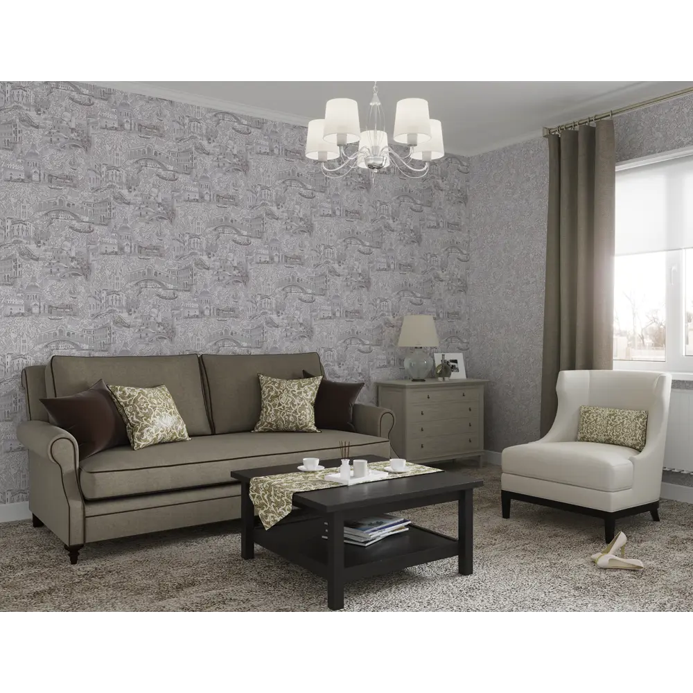 Обои флизелиновые Palitra Home Serra серые 1.06 м HC31051-24 STLM-2026723 - Вид №3