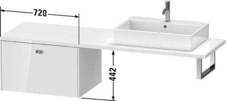 BR515401818 Шкафчик для консоли Brioso #BR5154 720 x 550 мм Белый матовый, декор Duravit - Вид №1