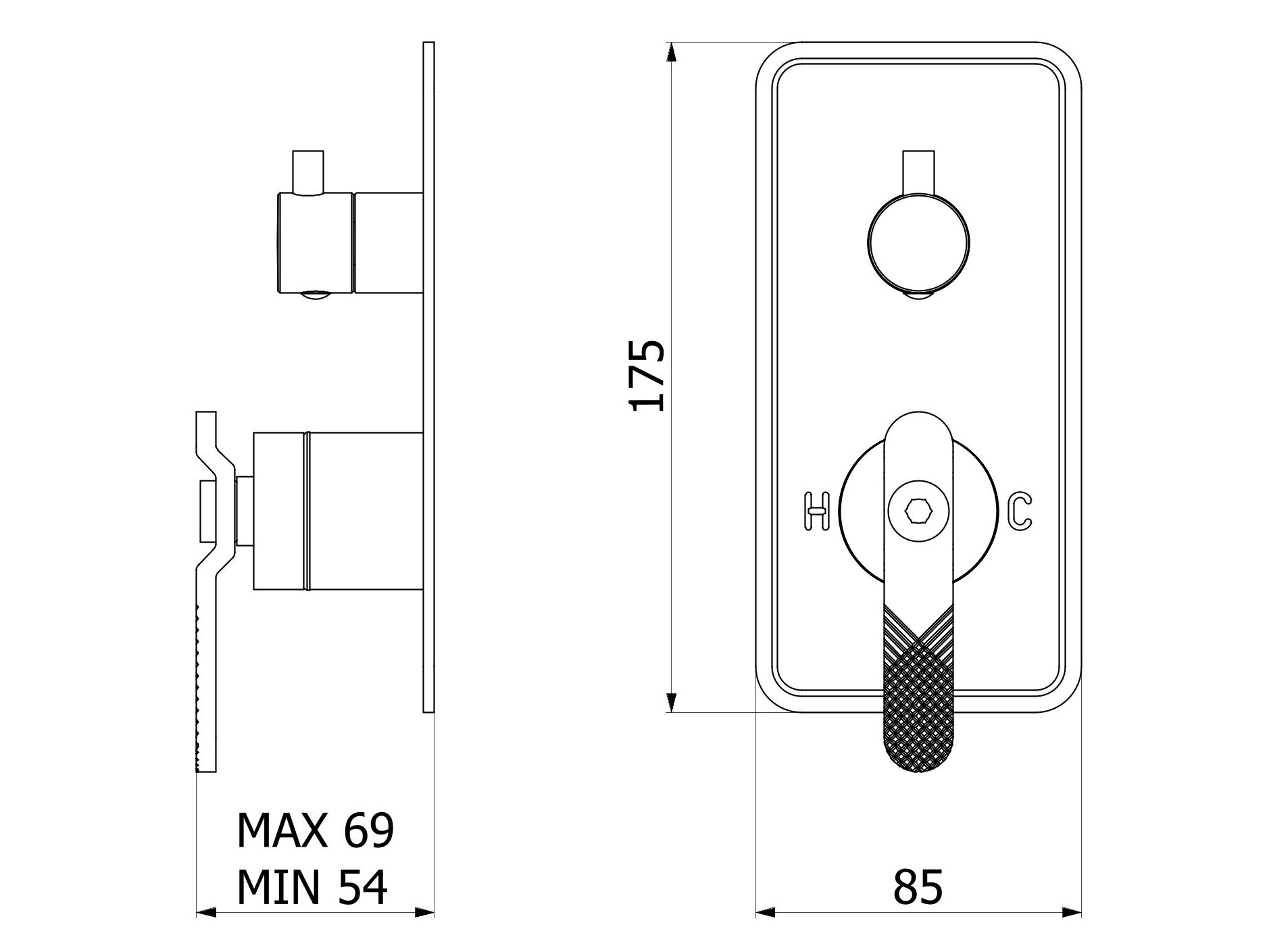 Встраиваемый смеситель для душа с переключателем IB Bold ARCH-00082081 - Вид №21