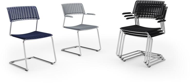 Diemmebi Консольный стул из переработанного полипропилена и металла Cala sun-id-1458172 - Вид №1