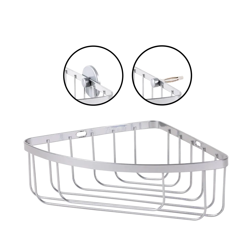 Полка для ванной угловая Sensea Essential цвет хром 82667491 STLM-2119833