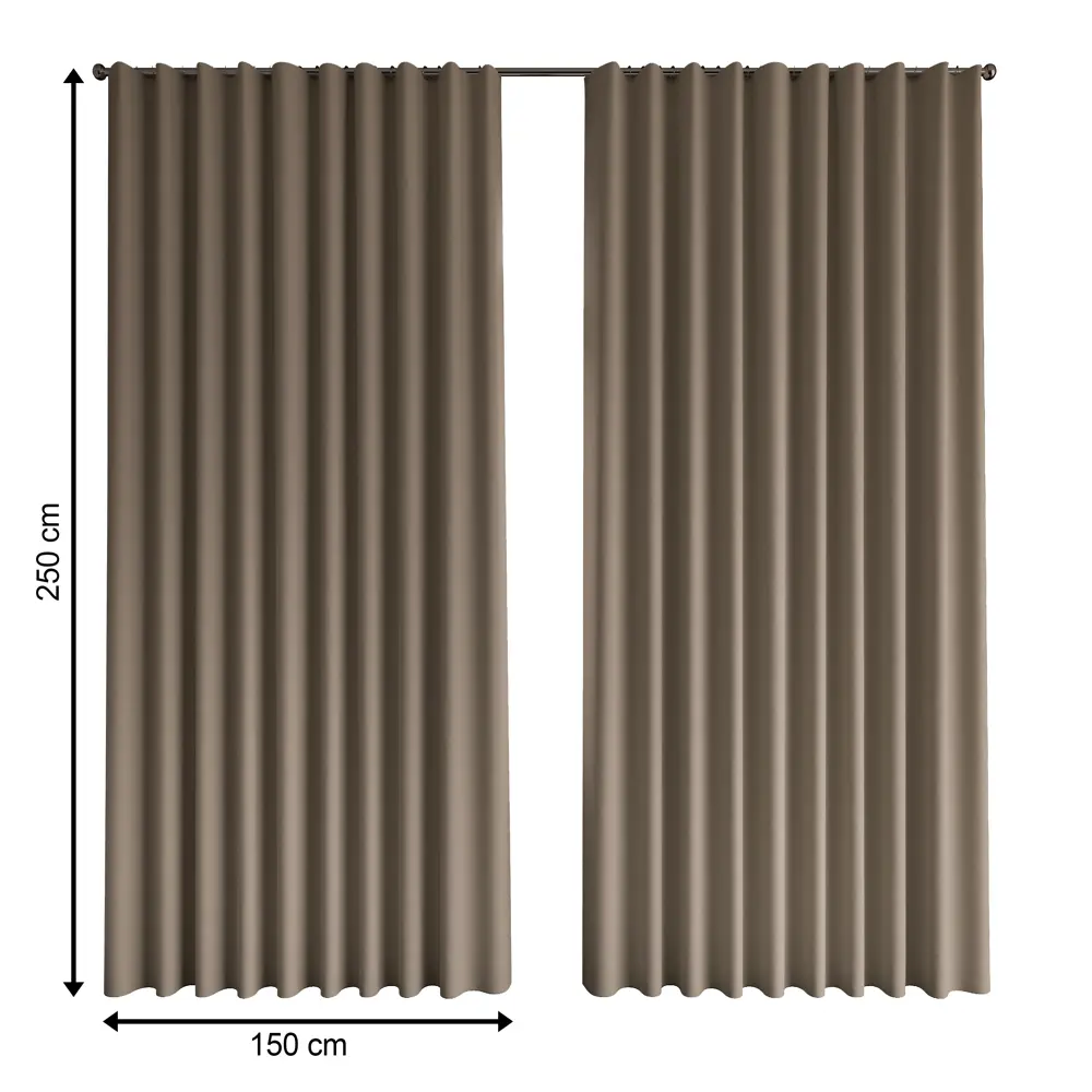 MIAMOZA Комплект штор Джулия с затемнением 150x250 см темно-бежевый 89417858 STLM-1567389 - Вид №2