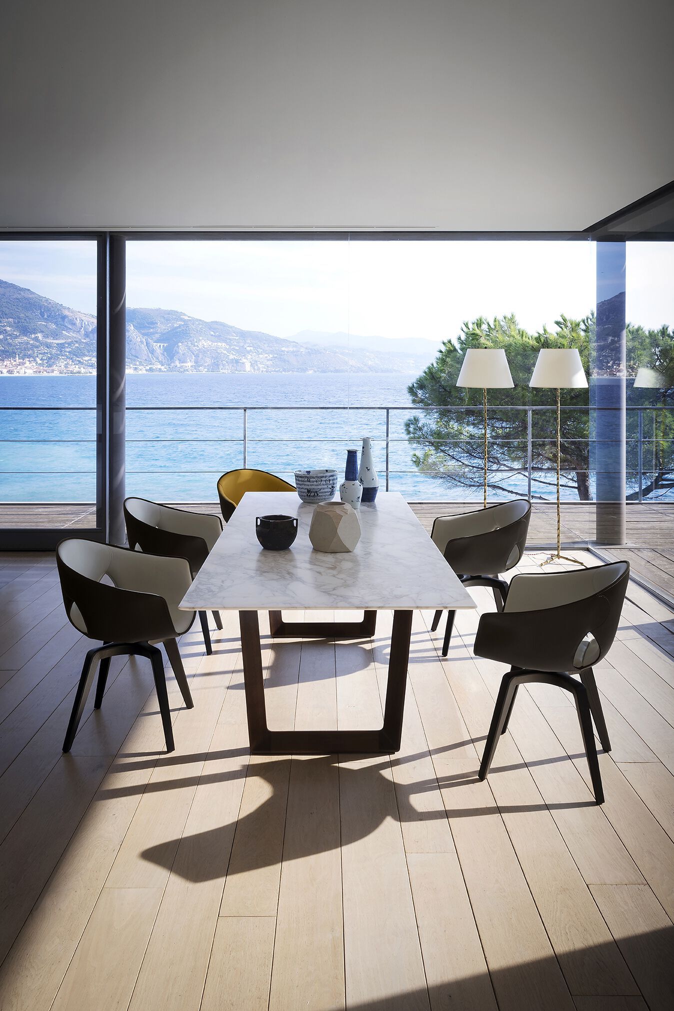 Кожаный поворотный стул с подлокотниками Poltrona Frau офис-офисные кресла ARCH-00130096 - Вид №9