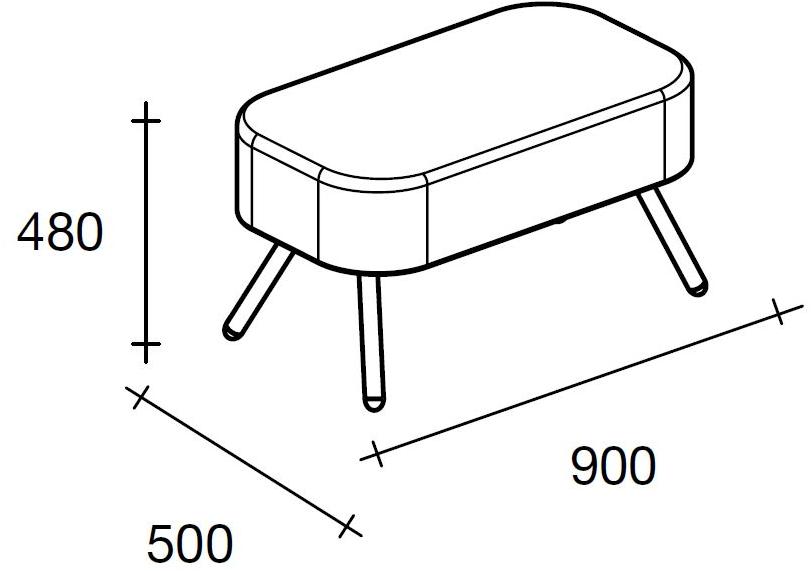 Sesta Скамья из ткани без спинки Blog Bg-053 - Вид №1