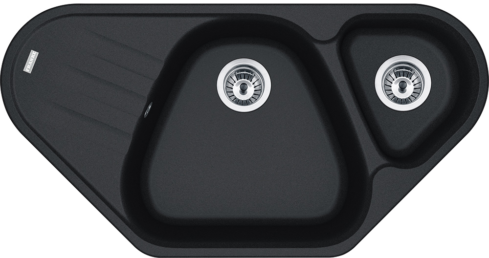 114.0489.400 Better, серия antea, fragranite, угловая мойка azg 661-e, цвет оникс, стоп-вентиль в комплекте Franke Franke Antea 