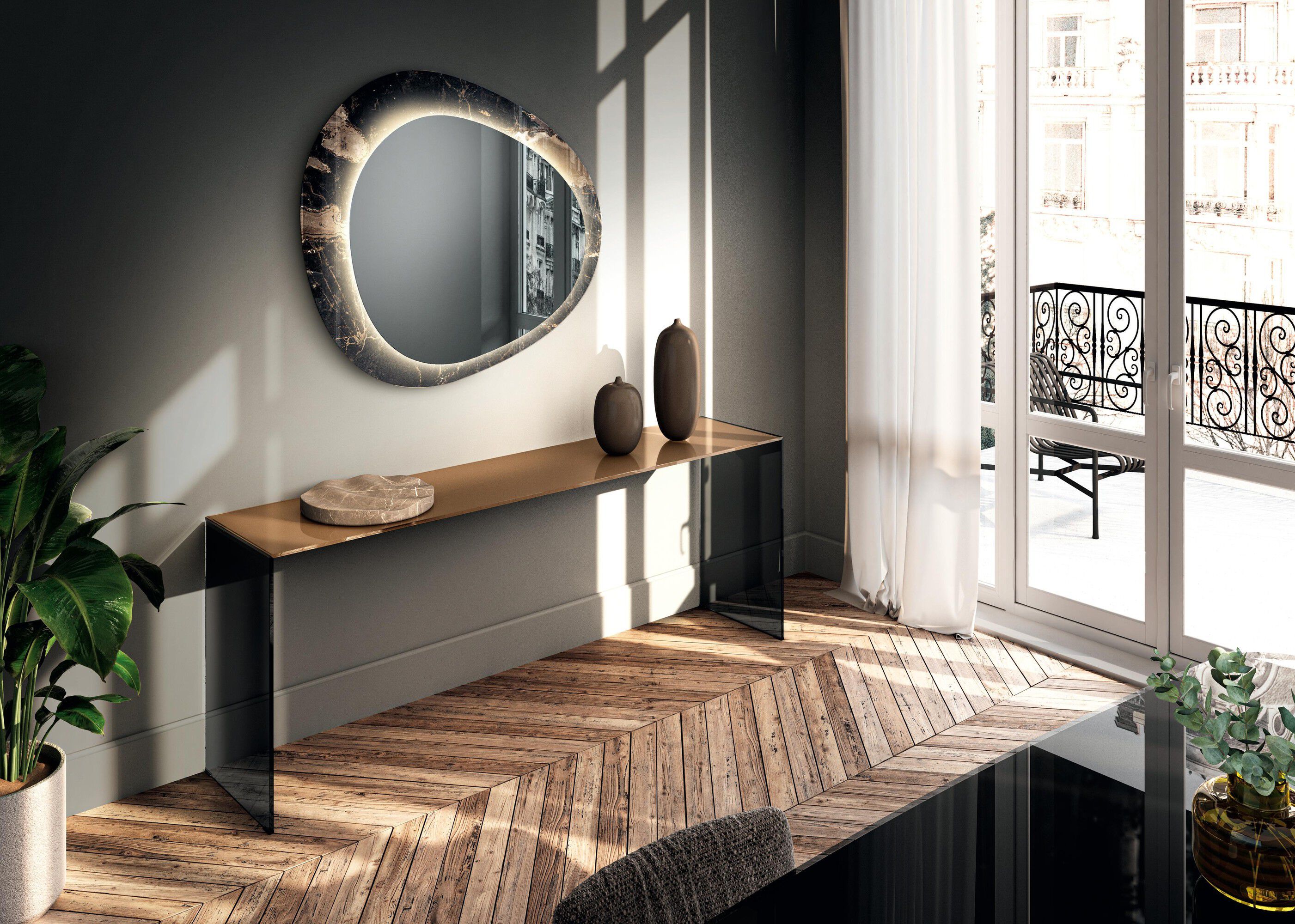 Стеклянная прямоугольная консоль Lago FINE - 2161 ARCH-00067161 - Вид №1