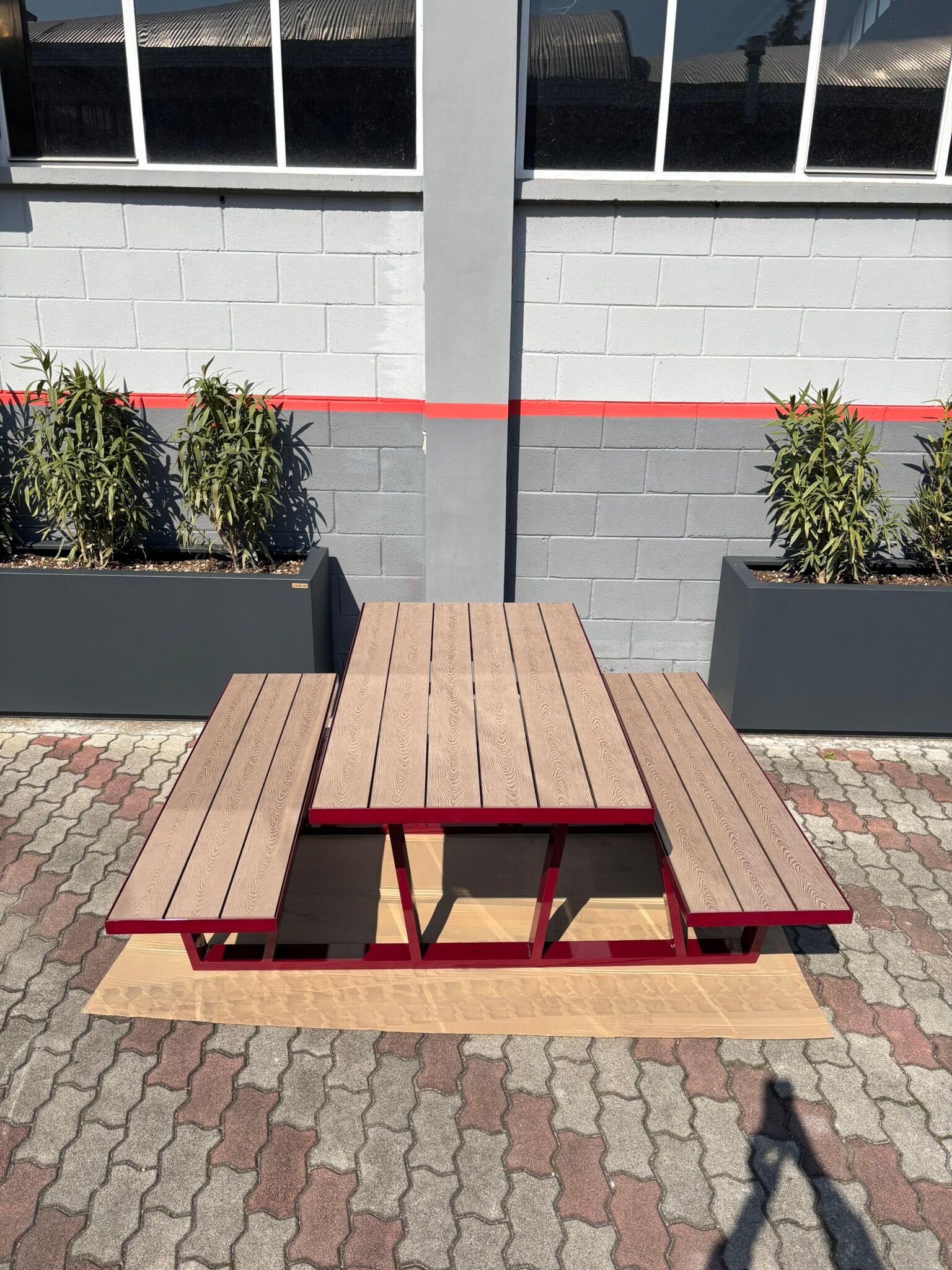 Прямоугольный стол для пикника WPC со встроенными скамейками Studio Città VOLT COMPACT ARCH-00140202 - Вид №5