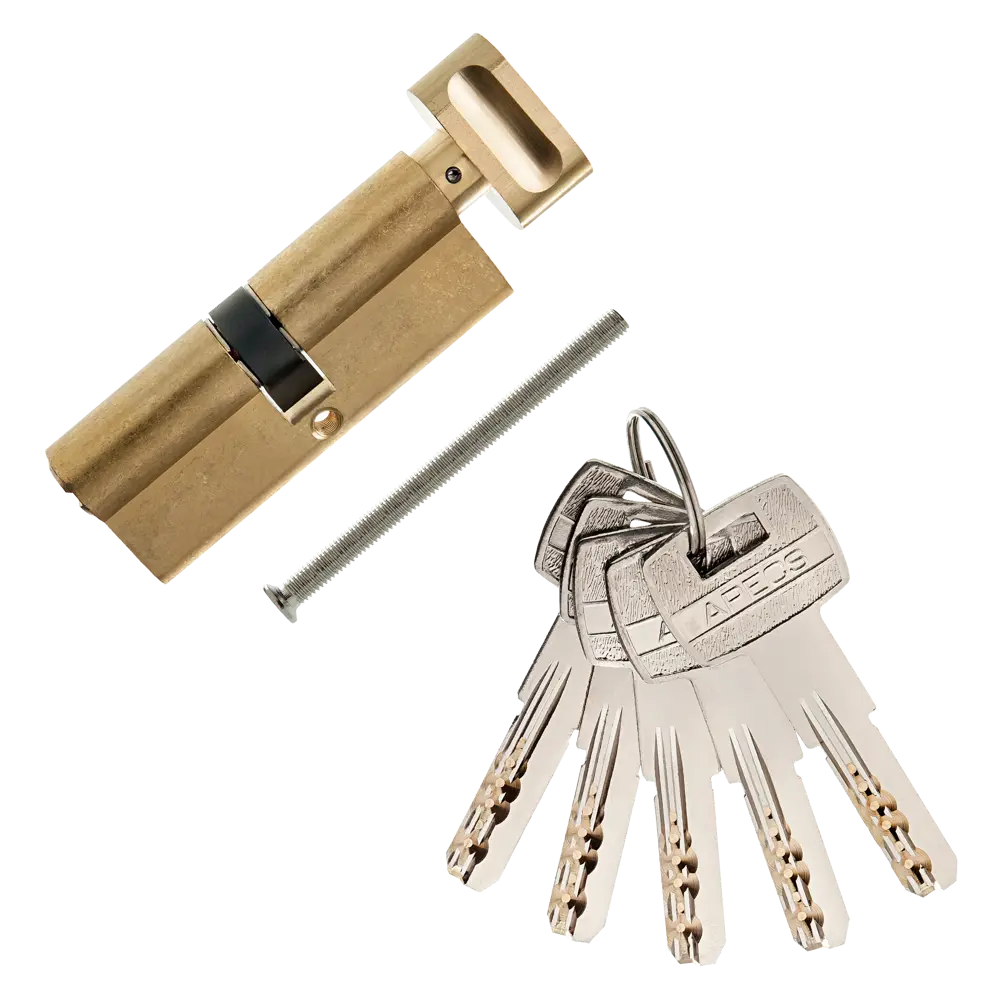 Цилиндр Apecs SM-80-C-G, 40x40 мм, ключ/вертушка, цвет золото 82379219 STLM-2053470 ЦИЛИНДР APECS SM-80-C-G КЛ-ВЕРТ - Вид №1